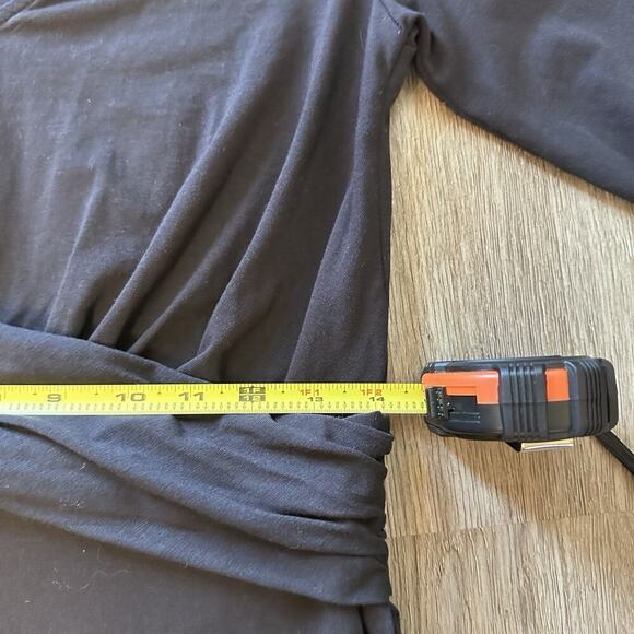 Pact Revive Wrap Front Midi Dress Black Sz M Minimalist Organic Cotton blend - Picture 7 of 7